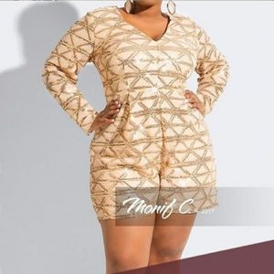 Monif C. Sequined Short Romper